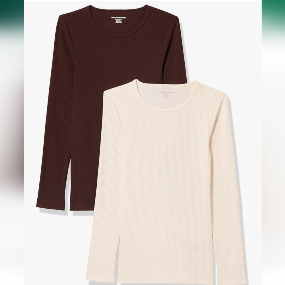 Amazon Essentials Women's Slim-Fit Long Sleeve Rib Knit Crew Neck Top